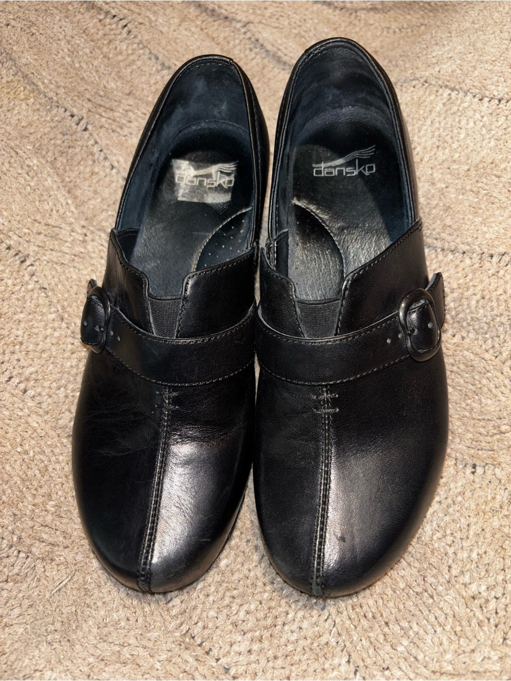 Dansko Tamara Black Leather Mary Jane Comfort Clogs EU 38 Nurse Shoes - Picture 2 of 8